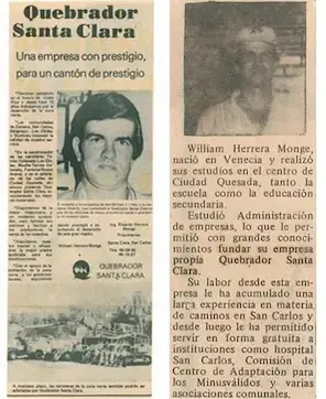 Quebrador Santa Clara fundado por Don William Herrera Monge – Constructora Herrera