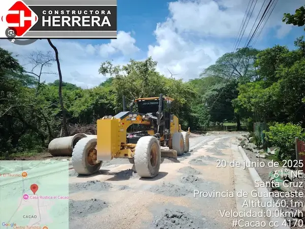 Base estabilizada con cemento en la primera etapa de pavimento en Barrio Cacao